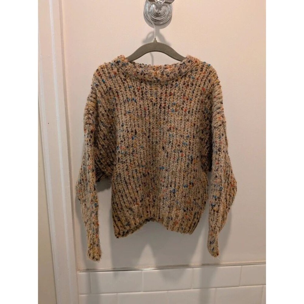 Zara Girls Chunky Knit Rainbow Confetti Speckle Sweater NWT Cropped Fall 6-7